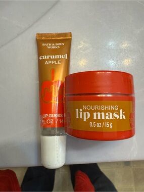 Bath & Body Works Caramel Apple Nourishing Lip Mask & Lip Gloss Duo